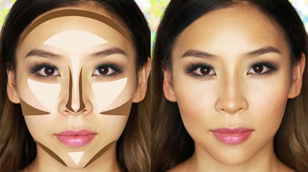 Kỹ thuật contouring và highlighting cho khuôn mặt kim cương