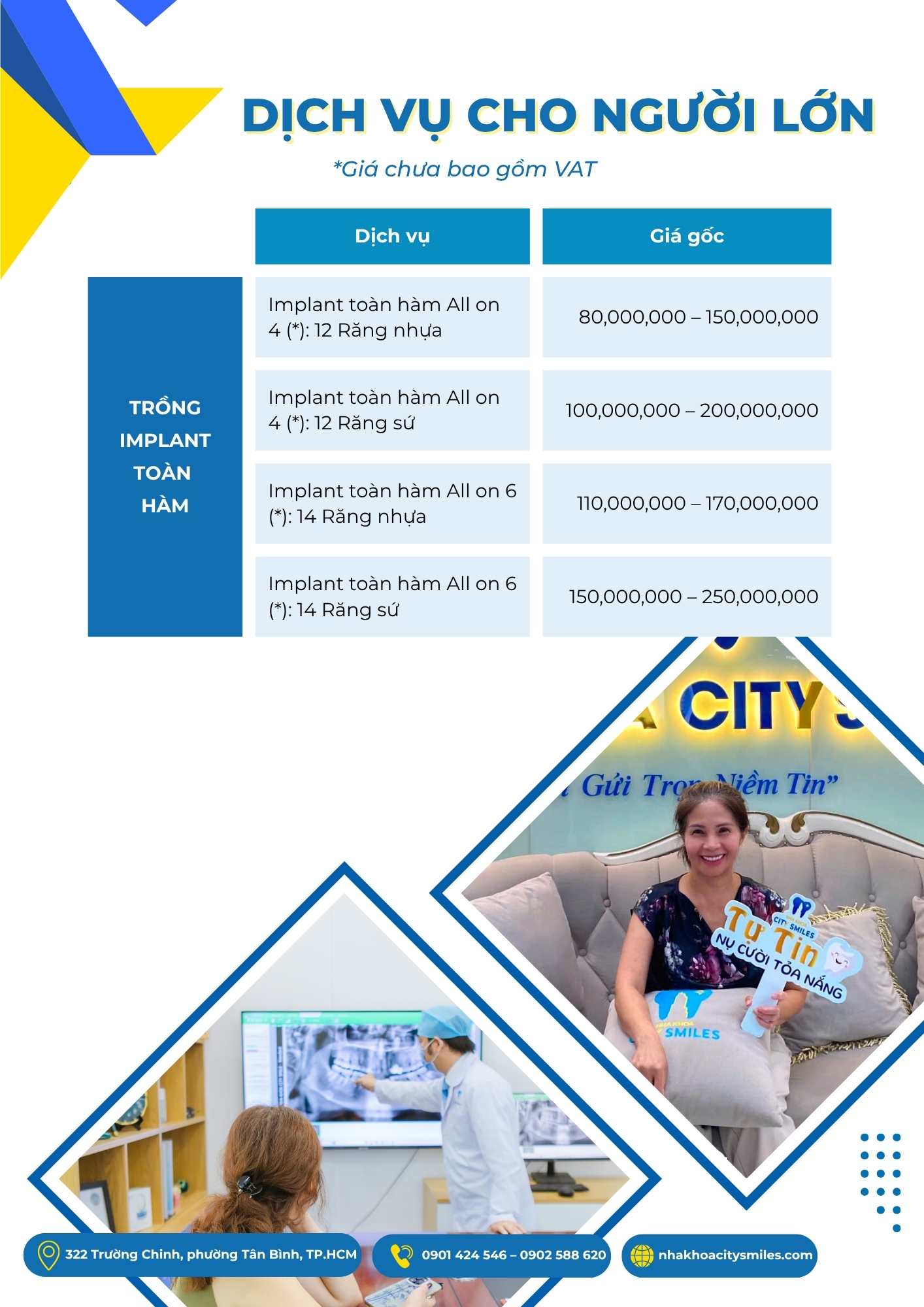 Trồng răng implant toàn hàm Tân Bình là giải pháp phục hình răng tối ưu cho người mất răng toàn bộ 9 Bảng giá trồng răng implant toàn hàm Tân Bình